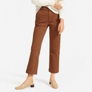 Like New Everlane Straight Crop Stretch Cotton Pant Cocoa Brown 00